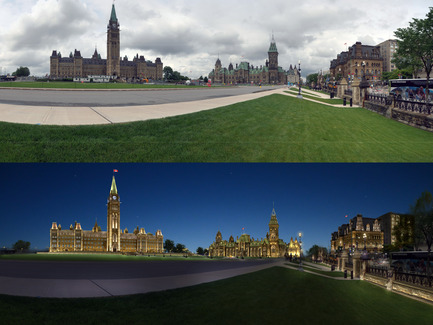 Press kit | 865-17 - Press release | Ottawa’s Parliamentary Precinct, a jewel in the night - Lemay - Landscape Architecture - Photo credit: Lemay / Lightemotion
