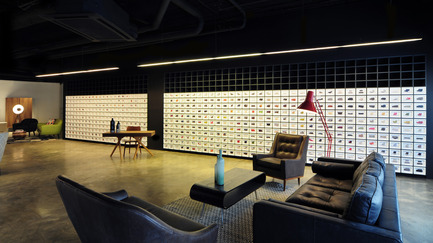 Press kit | 2006-01 - Press release | Architects Bureau de Change complete MADE flagship store in Soho - Bureau de Change Architects - Commercial Interior Design - Postcard and sample wall&nbsp; - Photo credit: Eliot Postma
