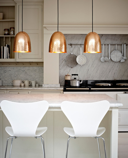 Press kit | 2023-01 - Press release | British lighting manufacturer Original BTC launches new collections for SS16 - Original BTC - Lighting Design -   Original BTC&nbsp; Stanley pendants&nbsp;in hammered copper pendants www.originalbtc.com +207 351 2130   - Photo credit: Original BTC