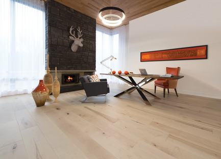 Dossier de presse | 1639-03 - Communiqué de presse | Les nouveautés 2016 des planchers Mirage… plus grandioses que jamais! - Les Planchers de bois franc Mirage - Produit - Érable Caractère léger, White Mist - Collection Flair - Crédit photo : Planchers Mirage