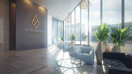 Dossier de presse | 2056-01 - Communiqué de presse | Lancement du tout nouveau projet de condominiums Beaumont - DevMcGill - Immobilier - Le lobby : une entrée remarquable - Crédit photo : Sébastien Gaudard - Vizual 3D
