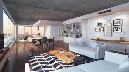 Dossier de presse | 2056-01 - Communiqué de presse | Lancement du tout nouveau projet de condominiums Beaumont - DevMcGill - Immobilier - Des intérieurs raffinés et lumineux, soigneusement conçus pour maximiser l'espace. - Crédit photo : Sébastien Gaudard - Vizual 3D