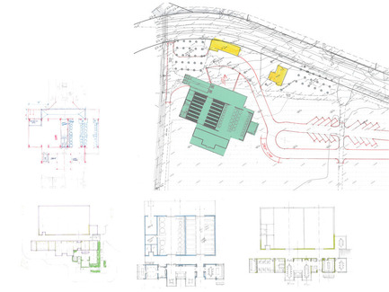 Press kit | 2039-01 - Press release | Titus Vineyards - MH Architects - Industrial Architecture - The early hand-sketches describe the evolution of the building plan with relation to the site plan. &nbsp;The building was raised on an earthen berm to mitigate flood risk from the nearby Napa River. &nbsp;   - Photo credit:  MH Architects 