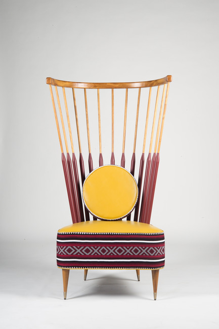 Press kit | 1604-06 - Press release | Design Days Dubai Completes It Fifth And Most Successful Edition To-Date - Design Days Dubai - Event + Exhibition - 'Chair' by Jumana Taha and Mentalla Said of Studio Muju using traditional Emirati weaving techniques, Tanween by Tashkeel, Design Days Dubai 2016<br><span class=""></span><br> - Photo credit: Courtesy of Tashkeel