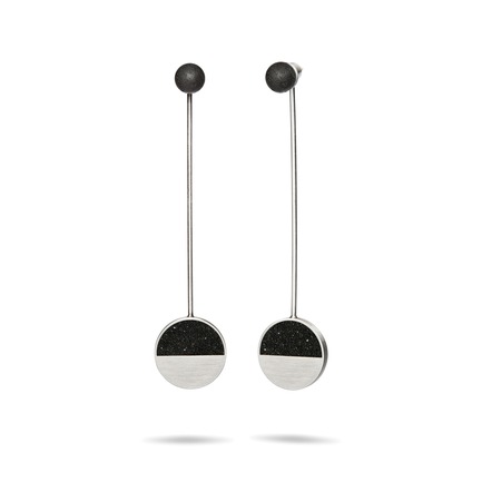 Press kit | 2063-01 - Press release | Stellar, a new concrete-and-diamond jewelry collection from Konzuk, launches at ICFF in New York in May 2016 - KONZUK - Product -   Konzuk Stellar Collection:&nbsp;Mira Minor, earrings   - Photo credit: Jason Koroluk