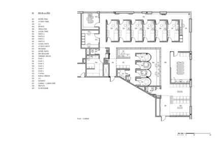 Dossier de presse | 1142-04 - Communiqué de presse | Clinique D diaphane: thérapie par la lumière - L. McComber - Design d’intérieur commercial - Plan de la clinique - Crédit photo : L. McComber