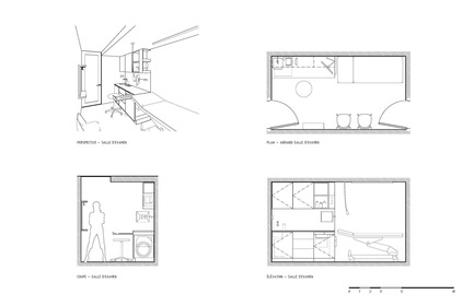 Dossier de presse | 1142-04 - Communiqué de presse | Clinique D diaphane: thérapie par la lumière - L. McComber - Design d’intérieur commercial - Plan des salles d'examen&nbsp; - Crédit photo : L. McComber