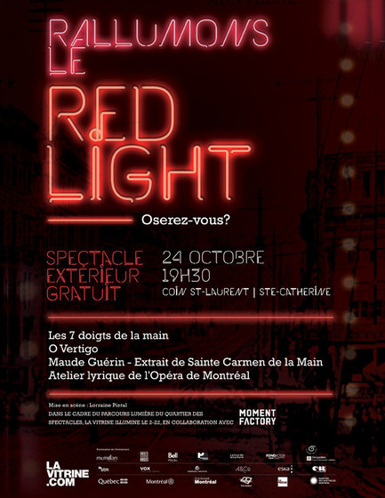 Dossier de presse | 1098-01 - Communiqué de presse | Rallumons le Red Light! Oserez-vous? - La Vitrine culturelle de Montréal - Évènement + Exposition