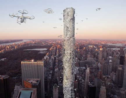 Press kit | 1127-05 - Press release | Winners 2016 Skyscraper Competition - eVolo Magazine - Competition - The Hive: Drone Skyscraper - Photo credit: Hadeel Ayed Mohammad, Yifeng Zhao, Chengda Zhu