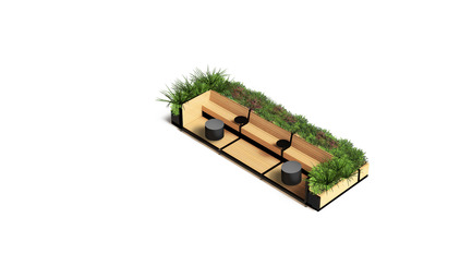 Dossier de presse | 1076-09 - Communiqué de presse | Exposition des finissants de la Faculté de l’aménagement de l’UdeM - Université de Montréal - Évènement + Exposition - Stations – Système urbain modulable, Petit Parklet - Crédit photo : René Vu et Étienne Vernier