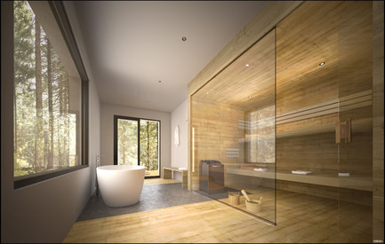 Dossier de presse | 1095-01 - Communiqué de presse | Fraternité-sur-Lac dévoile SPAHAUS - Fraternité-sur-Lac & YH2 - Architecture résidentielle - SPAHAUS - SAUNA - YH2 - Crédit photo : YH2 Architecture