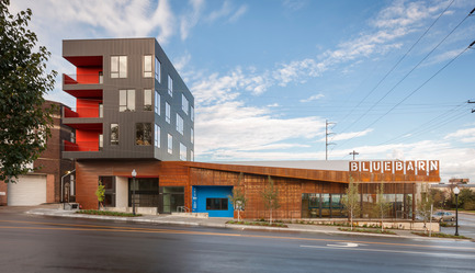 Dossier de presse | 1187-04 - Communiqué de presse | AIASF Announces the Honorees of the 2016 Design Awards Program - American Institute of Architects, San Francisco Chapter (AIA SF) - Architecture commerciale - Special Commendation - Urban Design (Awarded in partnership with SPUR) / Blue Barn Theatre and Boxcar 10 by MIN | DAY - Omaha, NE - Crédit photo :          Paul Crosby Architectural Photography