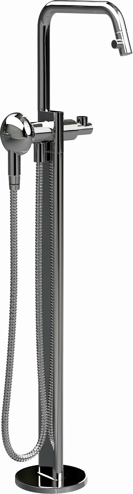 Dossier de presse | 2103-01 - Communiqué de presse | Red Dot Design Award Best of the Best: Special recognition for exceptional quality - Clou - Design d’intérieur résidentiel - Clou - Kaldur freestanding bathtub mixer with chrome Kaldur handshower - Crédit photo : Clou bv.
