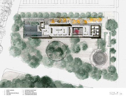 Dossier de presse | 2112-02 - Communiqué de presse | Windhover Contemplative Center selected as Architizer A+ Finalist - Aidlin Darling Design - Architecture institutionnelle - Floor Plan - Crédit photo : Aidlin Darling Design