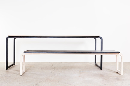 Dossier de presse | 2040-01 - Communiqué de presse | Atelier Sauvage - Le nouveau duo français d’artisans designers - Atelier Sauvage - Produit - Table et banc - Crédit photo :  Laura Bonnefous&nbsp;