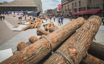 Press kit | 583-14 - Press release | A Rich and Exciting Summer in the Quartier des Spectacles - Quartier des spectacles Partnership - Event + Exhibition -  560 KM, KANVA, Sainte Catherine Street - Photo credit: Ulysse Lemerise/OSA