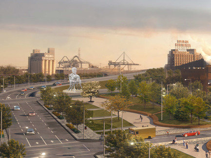Press kit | 1478-01 - Press release | International artist Jaume Plensa creates a monumental artwork for Montréal - The City of Montréal’s Public Art Bureau - Art -  South view - Source par Jaume Plensa -&nbsp;Montréal, Canada, Inauguration in September 2017&nbsp; - Photo credit:  Courtesy of Jaume Plensa and Galerie Lelong&nbsp;(The images may not be altered, cropped or manipulated under any circumstance.) 