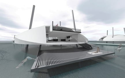 Dossier de presse | 1891-03 - Communiqué de presse | Tidal House - Terry & Terry Architecture - Architecture résidentielle -  detail of swim platform and connection to the outdoors  - Crédit photo : Terry.Terry Architecture