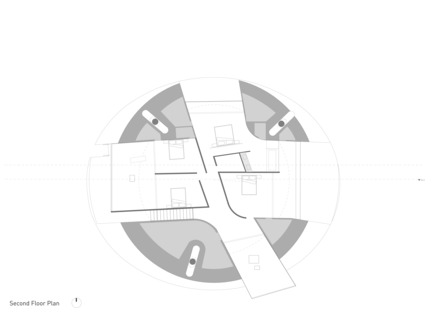 Dossier de presse | 1891-03 - Communiqué de presse | Tidal House - Terry & Terry Architecture - Architecture résidentielle - second floor plan - Crédit photo : Terry.Terry Architecture