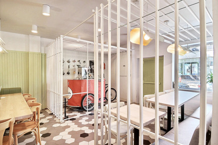 Press kit | 1097-05 - Press release | Café Pista - Les Ateliers Guyon - Commercial Interior Design - Café Pista - Photo credit: EGP TechnoVirtuel inc.