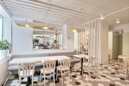 Press kit | 1097-05 - Press release | Café Pista - Les Ateliers Guyon - Commercial Interior Design - Café Pista - Photo credit: EGP TechnoVirtuel inc.