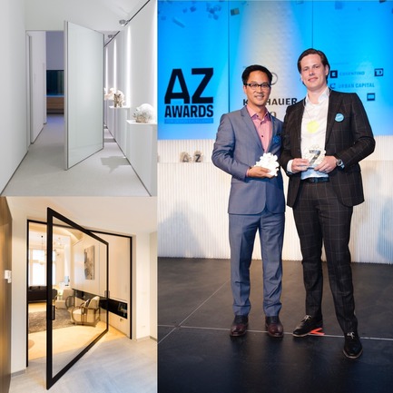 Dossier de presse | 2163-01 - Communiqué de presse | Pivoting Room Divider - ANYWAY doors - Produit - ANYWAYdoors receives the AZ Award for "best architectural product" - Crédit photo : Azure Magazine