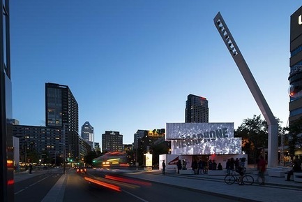 Press kit | 583-06 - Press release | Mégaphone : an interactive installation that comes alive at the sound of citizens ideas - Quartier des spectacles partnership - Event + Exhibition - Photo credit: Moment Factory