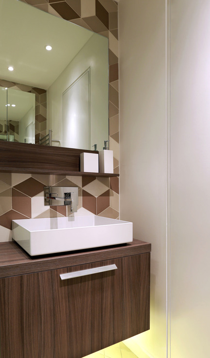 Dossier de presse | 1701-02 - Communiqué de presse | Southwood -Award winning contemporary London townhouse - LLI Design - Design d’intérieur résidentiel - Shower Room - First Floor - Southwood - LLI Design - Crédit photo : Alex Maguire