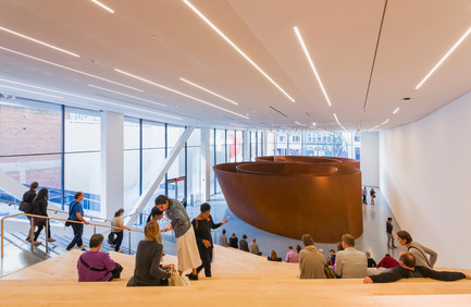 Dossier de presse | 1124-10 - Communiqué de presse | WIN Awards - Public Spaces + Residential Categories Shortlists Announced - World Interiors News - Concours - WIN Awards 2016 - Museum or Exhibition Spaces Category:&nbsp;San Francisco Museum of Modern Art Expansion by Snøhetta (San Francisco, United States)<br><br>Opened on May 14, 2016, the new SFMOMA was reconceived as an outward-looking and engaging gathering space. Connections to the surrounding neighborhood and city were carefully considered for both the outdoor and indoor public spaces. The 460,000 sq. ft project includes 225,000 sq. ft of existing building and 235,000 square feet added by the expansion.&nbsp;<br><br>‘A thorough and complete integration of architecture and interiors with exquisite minimal detailing. The play in altering space proportions leads a visitor through a very interesting journey whilst providing glimpses of the cityscape.’ SJ<br> - Crédit photo : Snøhetta