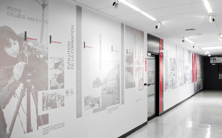 Press kit | 2064-01 - Press release | Applying art to education at Cégep Marie-Victorin - Cégep Marie-Victorin - Commercial Interior Design - Administrative corridor - Photo credit: Emilie Summermatter