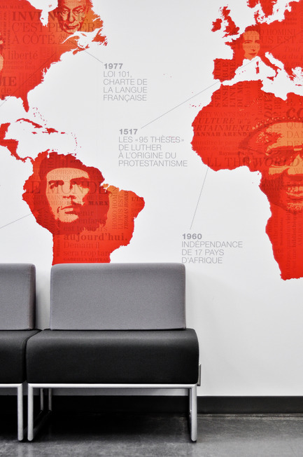 Press kit | 2064-01 - Press release | Applying art to education at Cégep Marie-Victorin - Cégep Marie-Victorin - Commercial Interior Design -  RLibre student lounge detail  - Photo credit: Emilie Summermatter