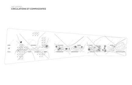 Dossier de presse | 2191-01 - Communiqué de presse | Mise en valeur du square Viger : paysage hybride ancré dans son patrimoine bâti et artistique - Ville de Montréal et NIPPAYSAGE - Architecture de paysage -  Circulations et composantes paysagère et artistique de l'axe central  - Crédit photo : NIPPAYSAGE