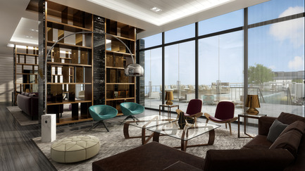 Dossier de presse | 2066-02 - Communiqué de presse | II BY IV DESIGN | The Epitome of Silent Luxury - II BY IV DESIGN - Design urbain - Aqualina at Bayside_Roof Top Lounge - Crédit photo : Aareas Interactive Inc.