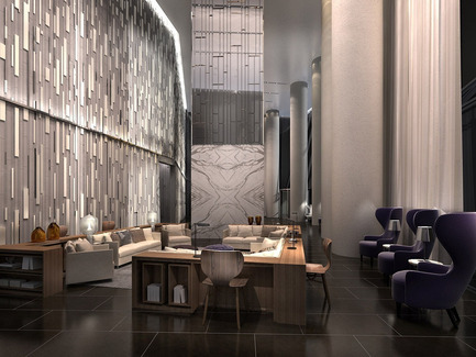 Dossier de presse | 2066-02 - Communiqué de presse | II BY IV DESIGN | The Epitome of Silent Luxury - II BY IV DESIGN - Design urbain - Ten York_Lobby Lounge - Crédit photo : Norm Li Architectural Graphics