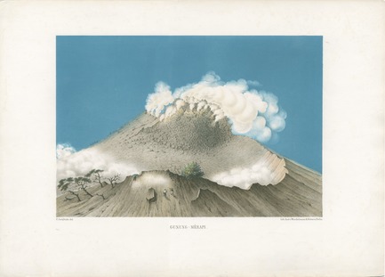 Dossier de presse | 756-13 - Communiqué de presse | Le CCA présente "17 Volcans: œuvres de Franz Wilhelm Junghuhn, Armin Linke et Bas Princen" - Centre Canadien d’Architecture (CCA) - Évènement + Exposition - Franz Wilhelm Junghuhn. Gunung Merapi, dans Java-Album. Landschafts-Ansichten von Java, nach der Natur aufgenommen, Leipzig: Arnoldische Buchhandlung, 1856. - Crédit photo : N/A