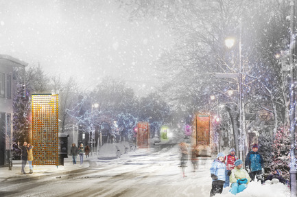 Dossier de presse | 562-66 - Communiqué de presse | Le projet Courtepointe, grand gagnant du concours de design de La Promenade Fleury - Collectif Giasson Hardy Ianniciello Proulx Tu - Concours - Projet lauréat «La Courtepointe» - Crédit photo : Collectif Giasson Hardy Ianniciello Proulx Tu