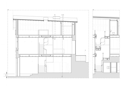 Dossier de presse | 2216-01 - Communiqué de presse | The Three Cusps Chalet - Tiago do Vale Architects - Architecture résidentielle - Longitudinal Sections<br> - Crédit photo :  Tiago do Vale Architects