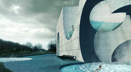 Dossier de presse | 2255-01 - Communiqué de presse | Liepāja Thermal Bath receives 2016 AAP American Architecture Prize - Steven Christensen Architecture - Architecture institutionnelle - Exterior View, West Baths - Crédit photo : Steven Christensen Architecture