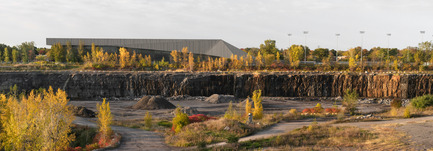 Dossier de presse | 2206-01 - Communiqué de presse | "Stade de soccer de Montréal" Awarded at AAP American Architecture Prize 2016 - Saucier + Perrotte Architectes/HCMA - Architecture institutionnelle - Vue du parc du Complexe environnemental de Saint-Michel<br> - Crédit photo : Olivier Blouin<br>