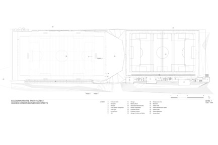 Dossier de presse | 2206-01 - Communiqué de presse | "Stade de soccer de Montréal" Awarded at AAP American Architecture Prize 2016 - Saucier + Perrotte Architectes/HCMA - Architecture institutionnelle - Plan (1:500)<br> - Crédit photo : Saucier + Perrotte architectes/Hcma