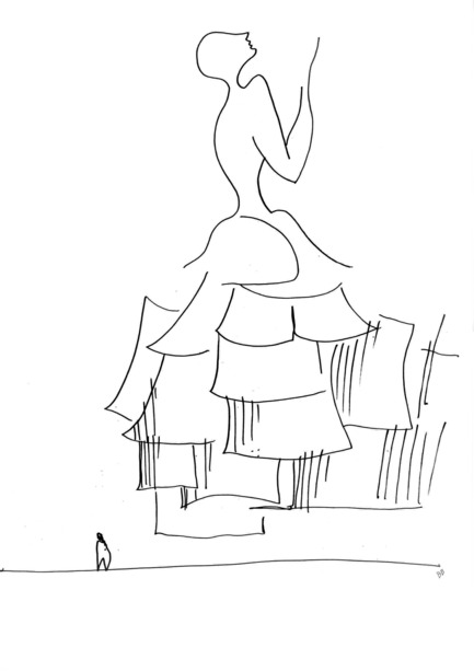 Dossier de presse | 2211-01 - Communiqué de presse | Dior Miami Facade - Barbarito Bancel Architects - Architecture commerciale - Inspiration sketch based on Dior dresses - Crédit photo : Ivana Barbarito