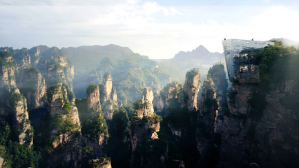Dossier de presse | 1040-04 - Communiqué de presse | Zhangjiajie - Martin Duplantier Architectes - Architecture de paysage -  3 pavillons seront installés dans le parc, offrant des vues incroyables aux visiteurs.   Ces architectures &nbsp;sont organisées sur &nbsp;trois niveaux différents : un belvédère &nbsp;sur le toit, un café au milieu, &nbsp;la suite VIP exclusive au niveau inférieur.   Ce dernier permet aux visiteurs de profiter d'une nuit unique au milieu de ce paysage magique.  - Crédit photo : ©Martin Duplantier Architectes