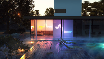 Press kit | 1176-15 - Press release | Top 2017 Design Trends Forecasted by IDS17 - Interior Design Show (IDS) - Event + Exhibition - Inspired by the Aurora Borealis, th wifi-controlled Nanoleaf Aurora transforms light into living paint<br> - Photo credit: Nanoleaf