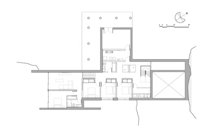 Dossier de presse | 880-11 - Communiqué de presse | Résidence L'Estrade - MU Architecture - Architecture résidentielle - Plan du sous-sol - Crédit photo : MU Architecture