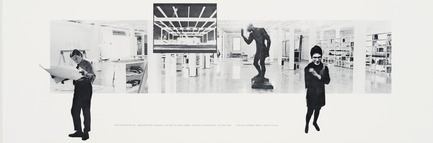 Dossier de presse | 756-14 - Communiqué de presse | Le CCA présente l'exposition «Phyllis Lambert: 75 ans au travail » - Centre Canadien d’Architecture (CCA) - Évènement + Exposition - Pier Associates. Photographie composite de Phyllis Lambert et de David Fix dans leur studio situé au 403-409 East Illinois St. À Chicago, vers&nbsp;1970. Reproduction. Archives de Phyllis Lambert, CCA - Crédit photo : © Pier Associates <br>