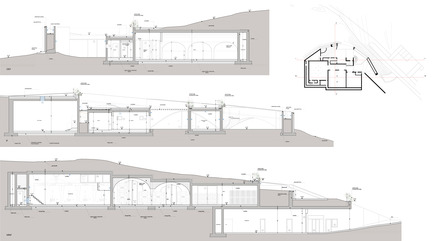 Dossier de presse | 2219-01 - Communiqué de presse | Winery in Chianti - IB Studio _ Arch. Invernizzi & Bonzanigo - Architecture commerciale - sections - Crédit photo : IB Studio _ Arch. Invernizzi &amp; Bonzanigo