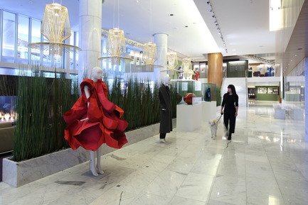 Press kit | 2051-04 - Press release | Japan Unlayered Officially Opens - Westbank | Peterson - Event + Exhibition -         Exhibition detail - the lobby of Fairmont Pacific Rim, home to all components of the Japan Unlayered Exhibition - Photo credit: Ema Peter