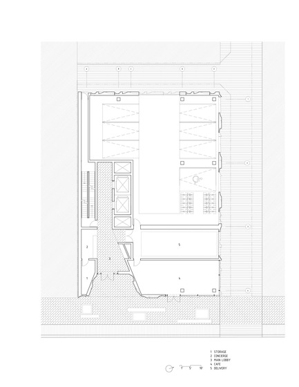 Press kit | 2045-01 - Press release | Batay-Csorba Architects Reimagines the Precast Concrete Building in Toronto - Batay-Csorba Architects - Commercial Architecture - Ground Floor Plan - Photo credit: Batay-Csorba Architects