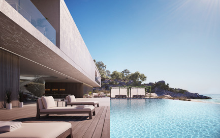 Dossier de presse | 2265-01 - Communiqué de presse | Superhouse 00/30 - Superhouse Property Group Ltd. - Architecture résidentielle - Looking down the pool to the al fresco eating area - Crédit photo : The Boundary