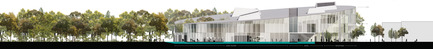 Dossier de presse | 752-04 - Communiqué de presse | Le consortiumNFOE/ HCMAremporte le concours du Complexe Aquatique de Laval - Consortium NFOE/ HCMA - Architecture institutionnelle - Élévation A - Crédit photo : Ville de Laval